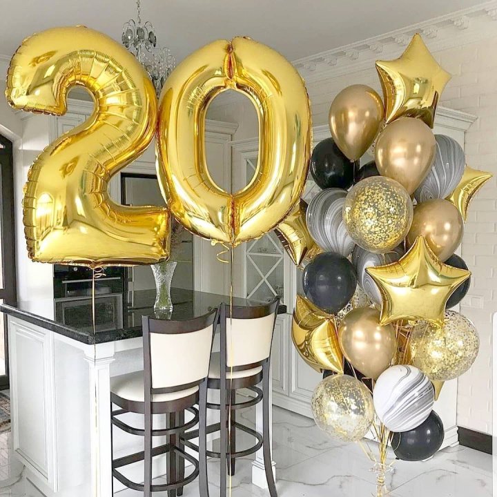 Фольгированный шар Золотая Цифра в Ульяновске