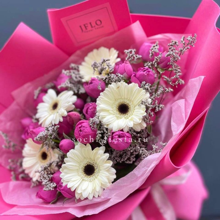 Букет гербер и мисти бабблс  в Ульяновске