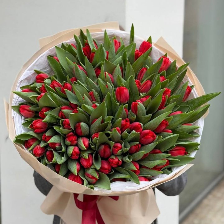 101 красный тюльпан в Ульяновске