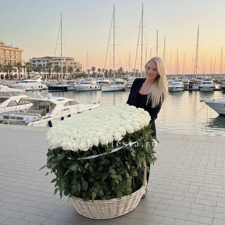 301 высокая роза в корзине в Ульяновске