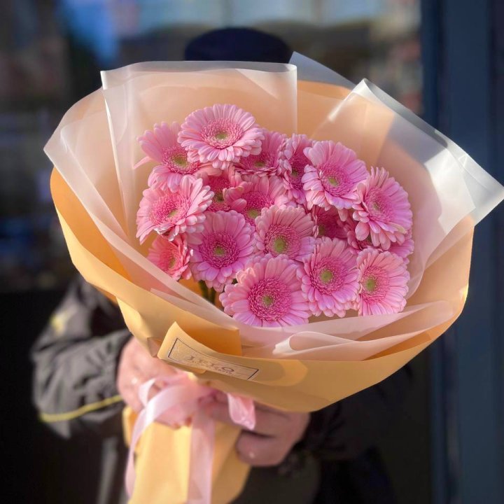 17 розовых гербер  в Ульяновске