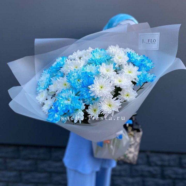 Букет хризантем "Голубая снежинка" в Ульяновске
