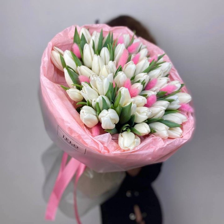 51 белый тюльпан "Рози" в Ульяновске