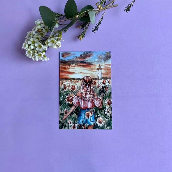 Открытка к букету "Подсолнух" в Ульяновске