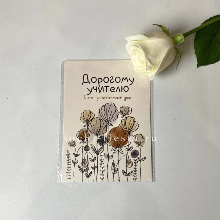 Открытка к букету "Дорогому учителю" в Ульяновске
