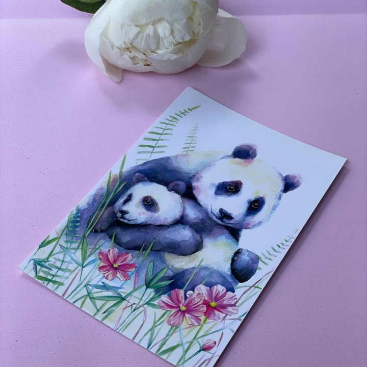 Открытка к букету "Объятие Панды" в Ульяновске