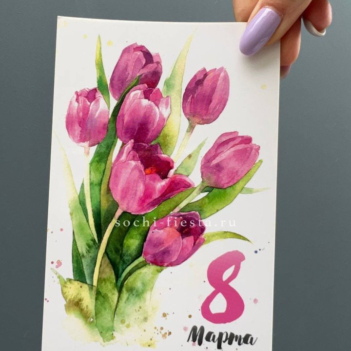 Открытка к букету "8 марта!" в Ульяновске