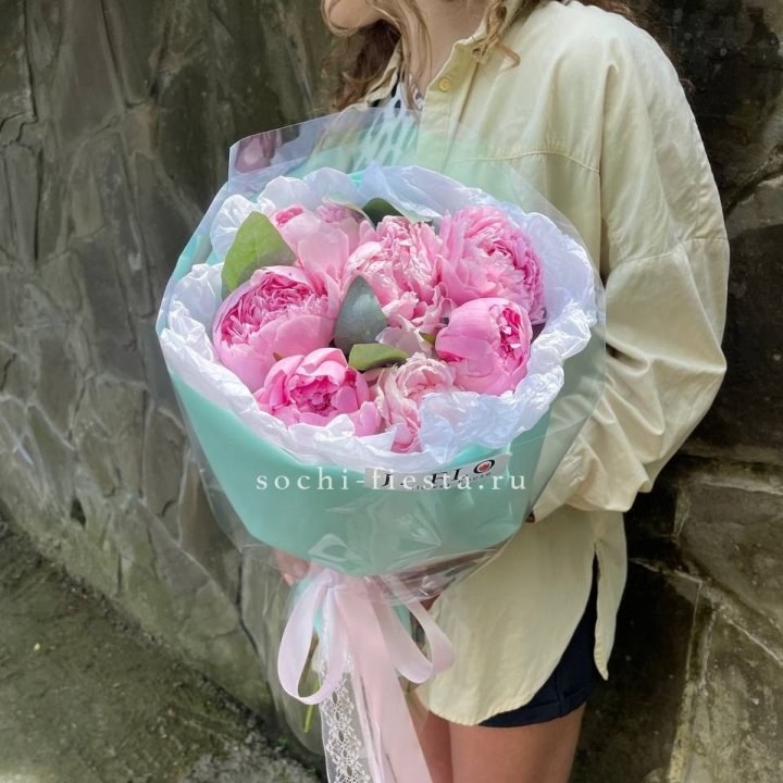 7 зефирных пионов в фоамиране в Ульяновске