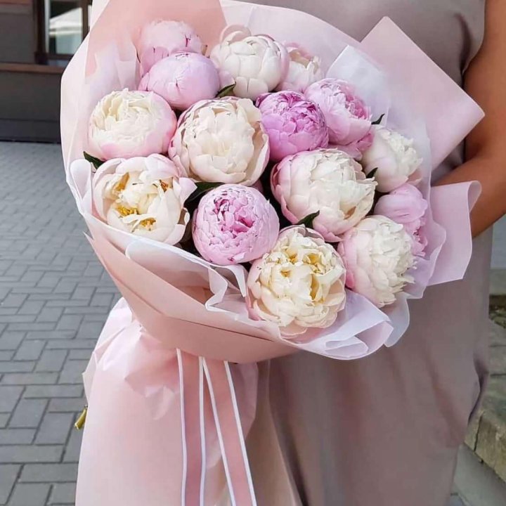 Букет пионов "Маршмелоу" в Ульяновске