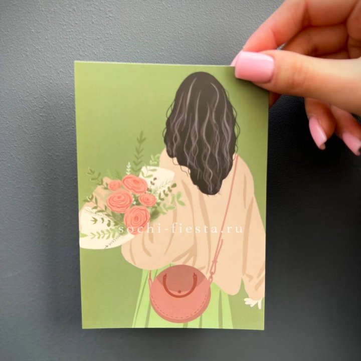 Открытка к букету "Потрясающая девушка" в Ульяновске