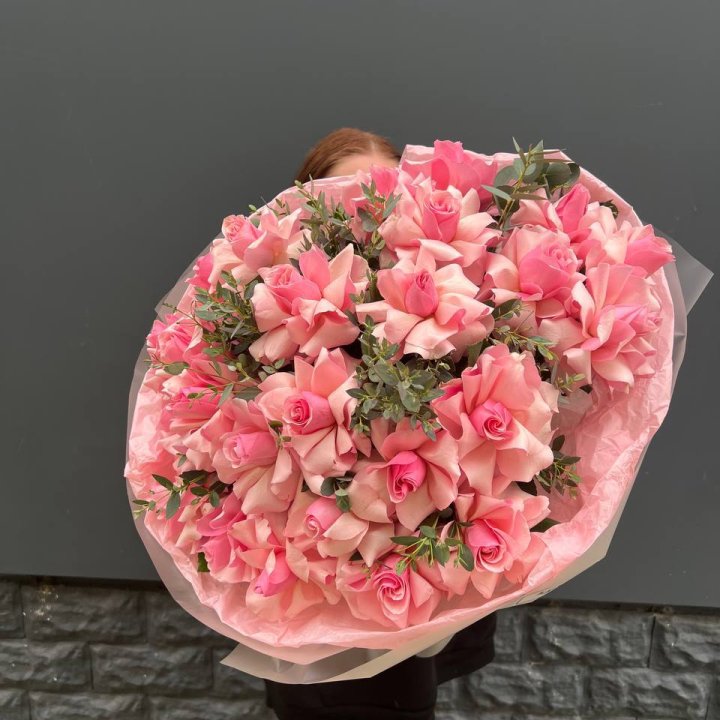  25 розовых французских роз в Ульяновске