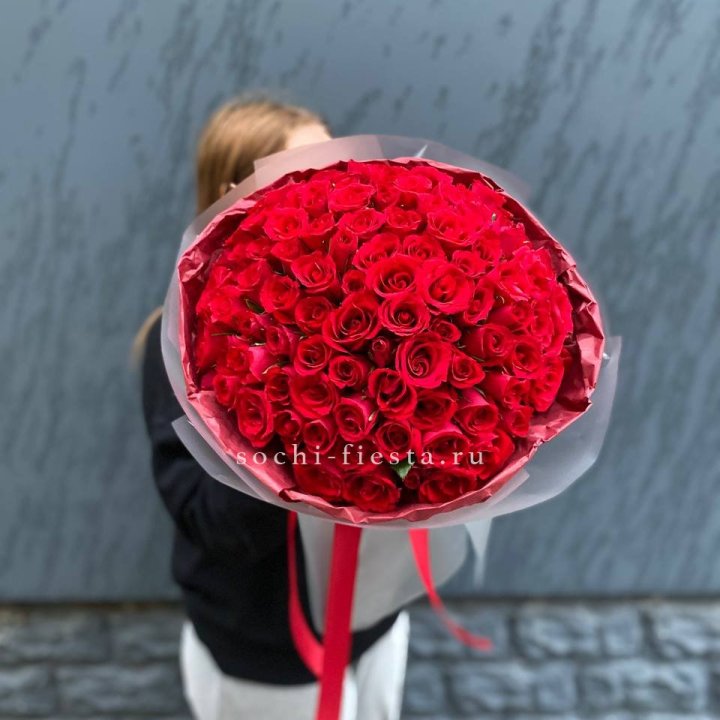 101  красная кенийская роза  в Ульяновске