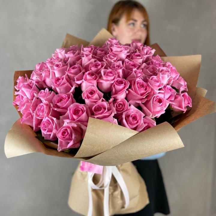 101 розовая роза в Ульяновске