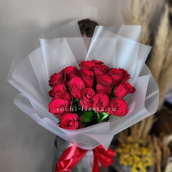 17 красных роз "Нет времени ждать" в Ульяновске
