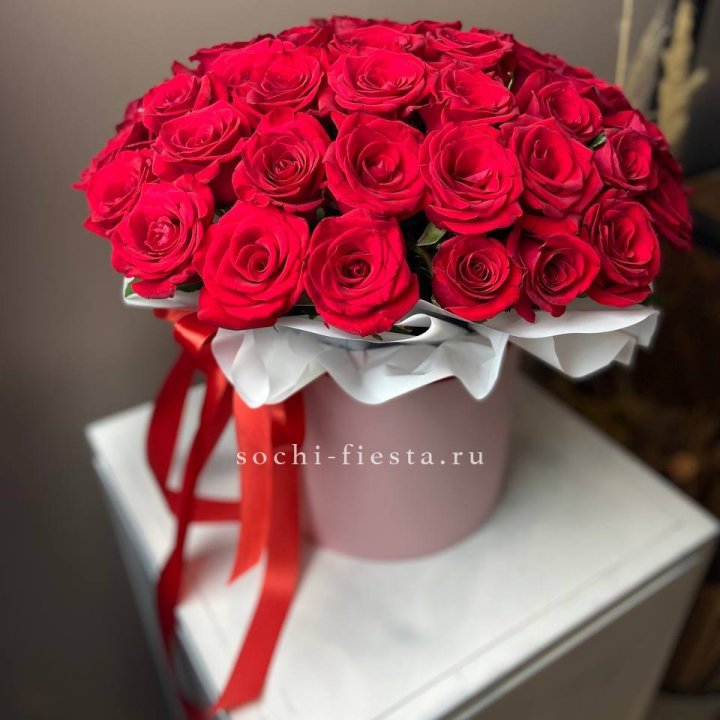 Красные розы 51шт  в коробке в Ульяновске