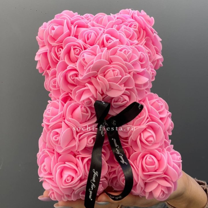 Игрушка медведь из розовых роз в Ульяновске