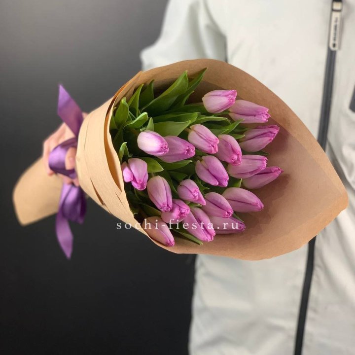 19 розовых  тюльпанов в Ульяновске