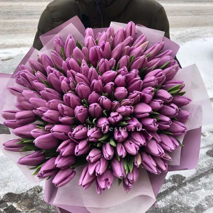 101 сиреневый тюльпан в Ульяновске